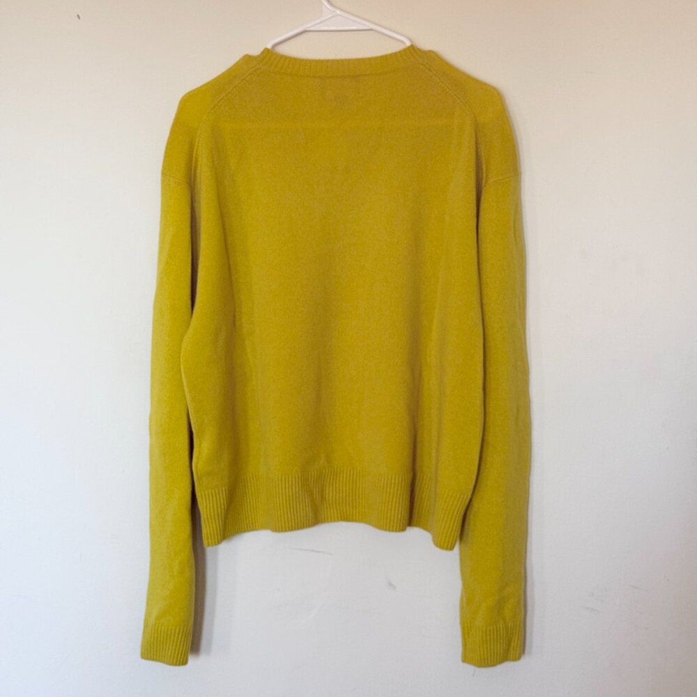 J. Crew Cashmere High V-Neck Sweater NWT | Yellow (Size XL) - Picture 2 of 6